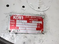 Vierkoloms hefbrug stertil koni type alh maximale draaglast 3500 kg. afm. 500 x 290 cm. bouwjaar onbekend. - afbeelding 3 van  3