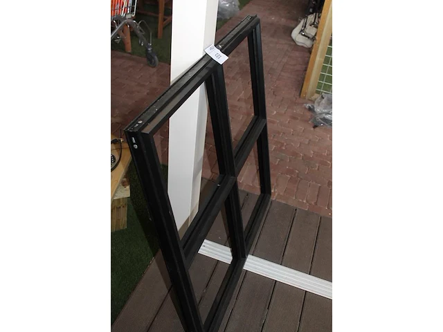 Viervaks aluminium kozijn, 100 x 100 cm. let op: exclusief glas. - afbeelding 2 van  3