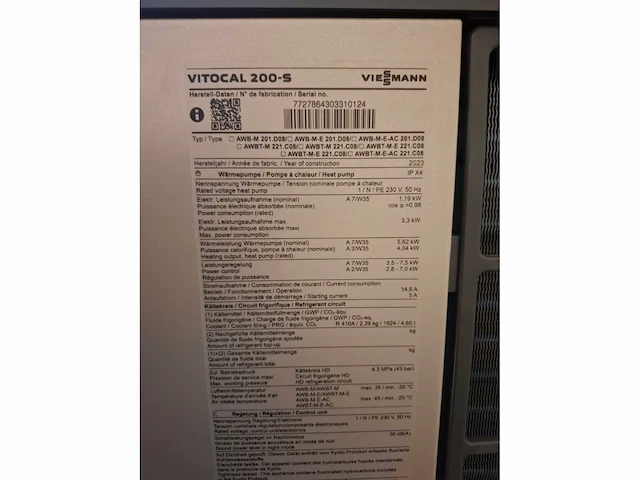 Viessmann - vitocal 200-s - warmtepomp buitenunit - afbeelding 4 van  5