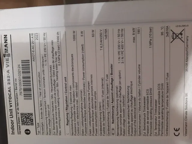 Viessmann - vitocal 252-a - warmtepomp binnennunit - afbeelding 7 van  7