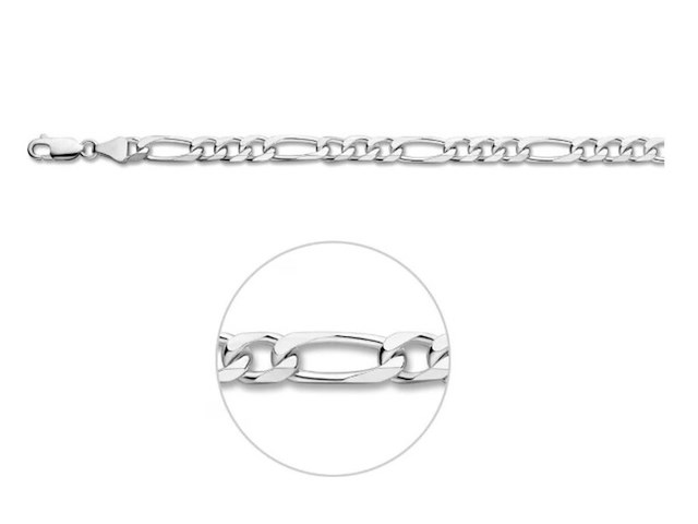 Vigor ketting figaro 6 mm zilver - afbeelding 1 van  1
