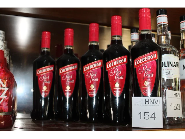 Vijf flessen coebergh red fruit. - afbeelding 1 van  2