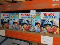 Vijf gezelschapsspelen, w.o. vince veelvraat en happie haai. let op! dozen kunnen beschadigd zijn. - afbeelding 1 van  3