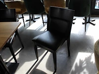 Vijf horecatafels met 22 houten stoelen. afmeting tafels 4 maal 120 x 70 x 75 cm en 1 maal 70 x 70 x 75 cm onderdeel van combinatiekavel combinatie van kavels g001, g013, g014 en g015 zijnde 15 horecatafels in diverse afmetingen met 50 houten stoelen. - afbeelding 9 van  10