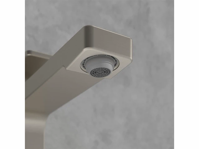 Villeroy & boch architectura vierkante waterkraan badkamer met push-open-afvoergarnituur geborsteld nikkel - afbeelding 2 van  4