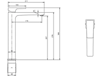 Villeroy & boch architectura vierkante waterkraan badkamer met push-open-afvoergarnituur geborsteld nikkel - afbeelding 4 van  4