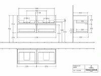 Villeroy & boch empora 2.0 wastafelonderbouwkast m. 4 laden v. dubbele wastafel - afbeelding 3 van  4