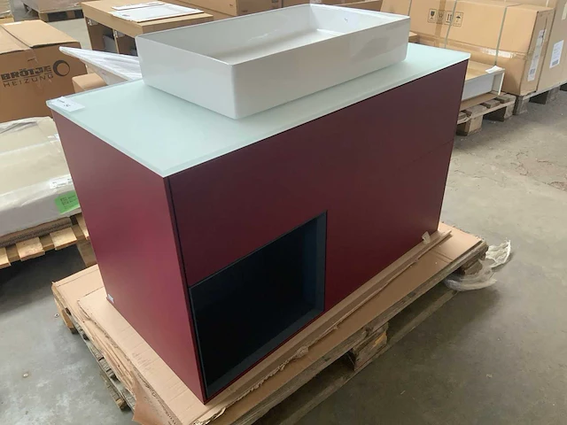 Villeroy&boch finion badmeubel bordeaux rood 100cm - afbeelding 1 van  11