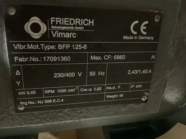 Vimarc bfp 125-6 vibrator elektromotor - afbeelding 2 van  4
