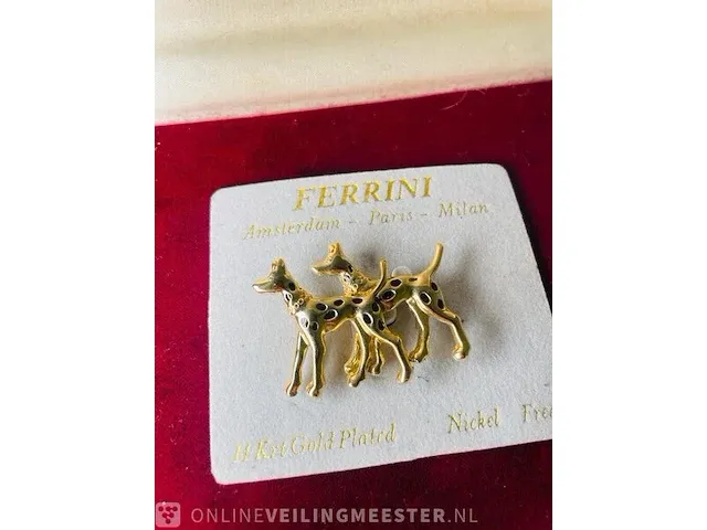 Vincent ferrini - 14kt gouden dalmatiërs - sieraad - afbeelding 1 van  4