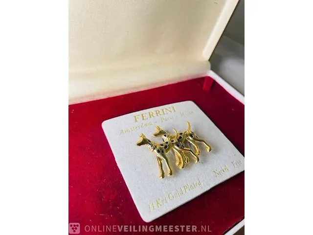 Vincent ferrini - 14kt gouden dalmatiërs - sieraad - afbeelding 2 van  4