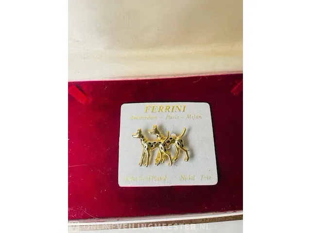 Vincent ferrini - 14kt gouden dalmatiërs - sieraad - afbeelding 3 van  4