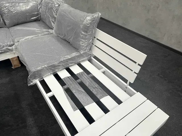 Vinci alora - outdoor loungeset - wit aluminium, grijs - afbeelding 10 van  20