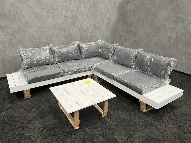 Vinci alora - outdoor loungeset - wit aluminium, grijs - afbeelding 1 van  20