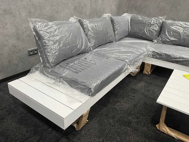 Vinci alora - outdoor loungeset - wit aluminium, grijs - afbeelding 8 van  20