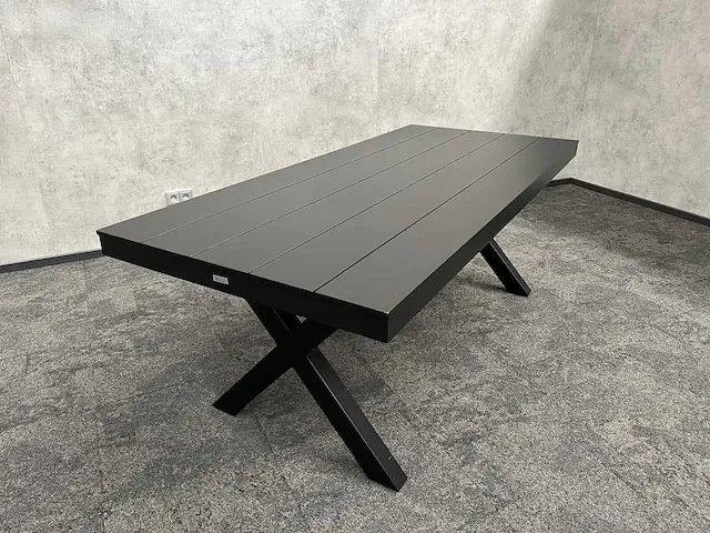 Vinci bahia - tuintafel zwart aluminium 200x90 - afbeelding 2 van  12