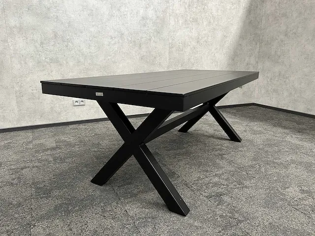 Vinci bahia - tuintafel zwart aluminium 200x90 - afbeelding 1 van  12