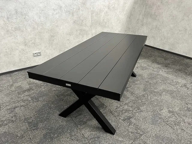 Vinci bahia - tuintafel zwart aluminium 200x90 - afbeelding 9 van  12
