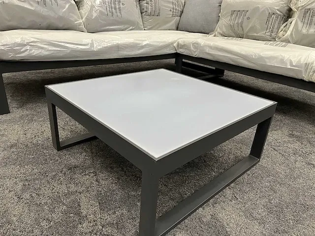 Vinci caldela - outdoor loungehoek antraciet aluminium - kussens grijs - afbeelding 4 van  24