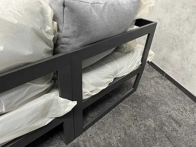 Vinci caldela - outdoor loungehoek antraciet aluminium - kussens grijs - afbeelding 8 van  24