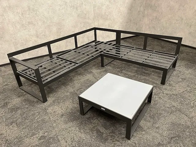 Vinci caldela - outdoor loungehoek antraciet aluminium - kussens grijs - afbeelding 17 van  24