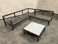 Vinci caldela - outdoor loungehoek antraciet aluminium - kussens grijs - afbeelding 17 van  24