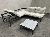 Vinci caldela - outdoor loungehoek antraciet aluminium - kussens grijs - afbeelding 12 van  24