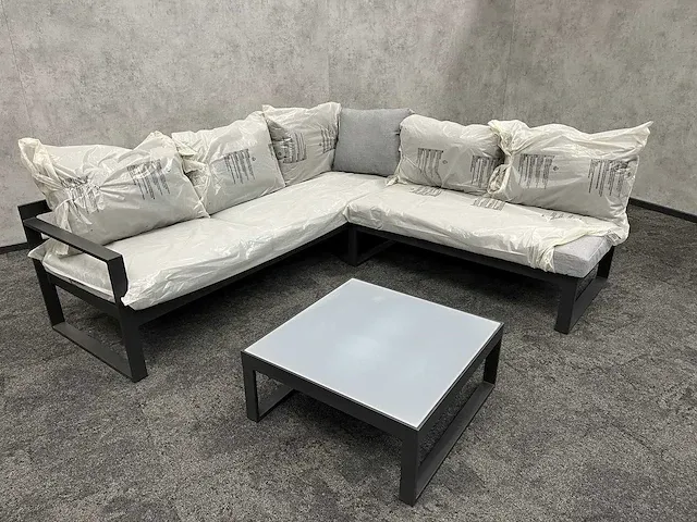 Vinci caldela - outdoor loungehoek antraciet aluminium - kussens grijs - afbeelding 21 van  24