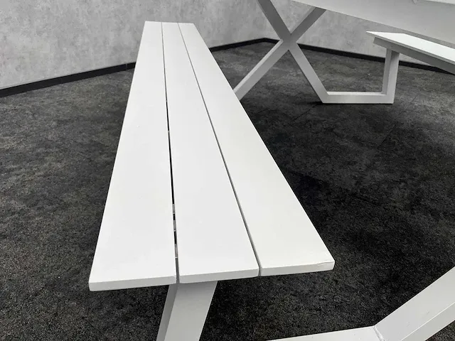 Vinci mundo - outdoor picknicktafel wit aluminium - afbeelding 2 van  14