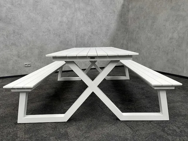 Vinci mundo - outdoor picknicktafel wit aluminium - afbeelding 6 van  14