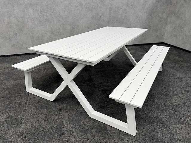 Vinci mundo - outdoor picknicktafel wit aluminium - afbeelding 1 van  14