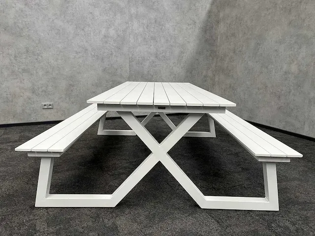 Vinci mundo - outdoor picknicktafel wit aluminium - afbeelding 9 van  14