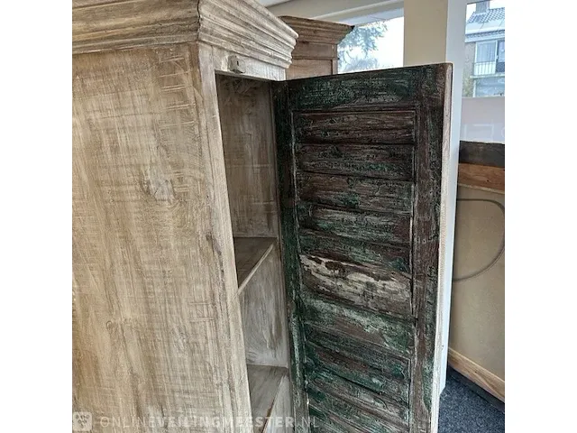 Vintage 1-deurs kast, louvredeur, 65x182x45 cm - afbeelding 2 van  5
