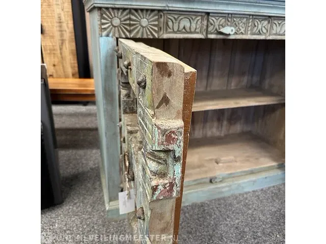 Vintage 2-deurs kast, 121x51x98 cm - afbeelding 4 van  6