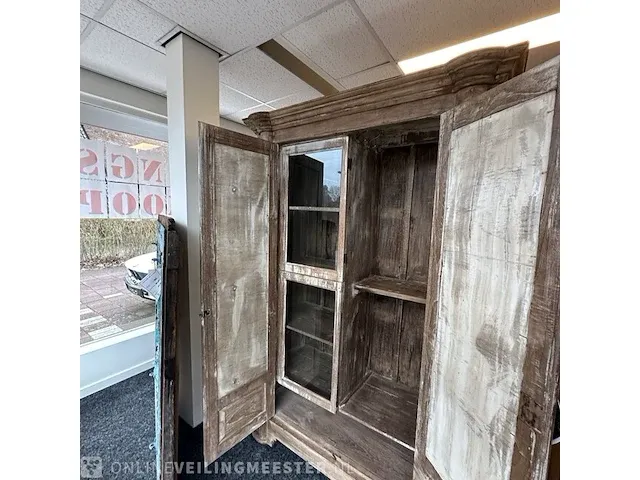 Vintage 2-deurs kast, 129x55x197 cm - afbeelding 2 van  6