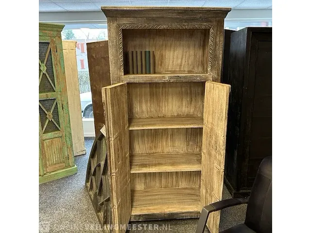 Vintage 2-deurs kast, 96x45x191 cm - afbeelding 2 van  5