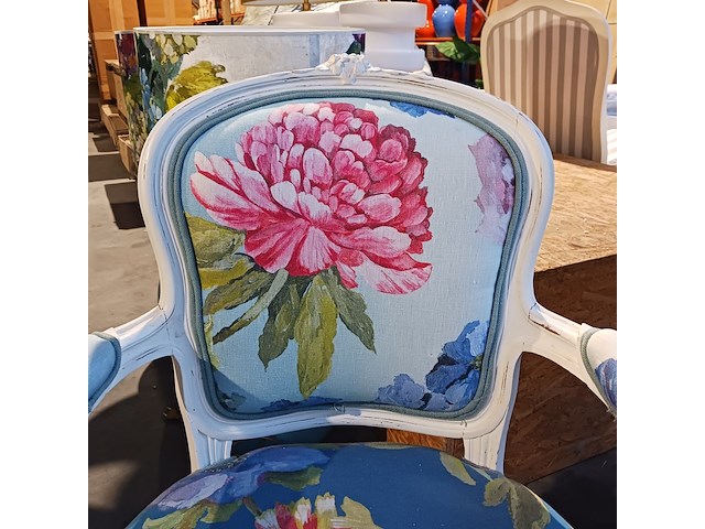 Vintage 2-zits bank en stoel, by louise - afbeelding 3 van  13