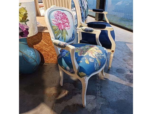 Vintage 2-zits bank en stoel, by louise - afbeelding 5 van  13