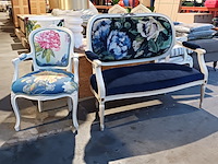 Vintage 2-zits bank en stoel, by louise - afbeelding 1 van  13