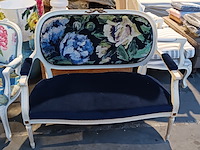 Vintage 2-zits bank en stoel, by louise - afbeelding 6 van  13