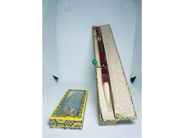 Vintage aziatische calligraphy - inksteen + penseel - afbeelding 2 van  5