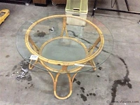Vintage bamboe salontafel - afbeelding 1 van  3