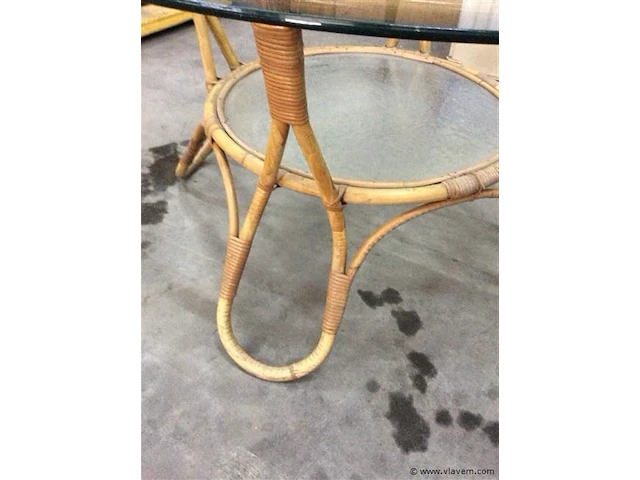 Vintage bamboe salontafel - afbeelding 2 van  3