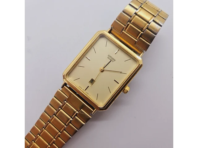 Vintage citizen tank horloge - goudkleurige dresswatch - afbeelding 2 van  7