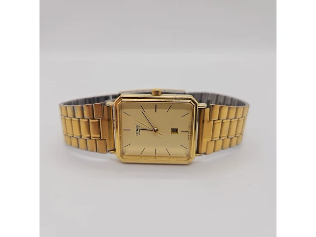 Vintage citizen tank horloge - goudkleurige dresswatch - afbeelding 4 van  7