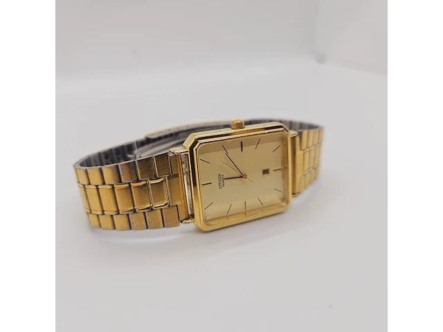 Vintage citizen tank horloge - goudkleurige dresswatch - afbeelding 5 van  7