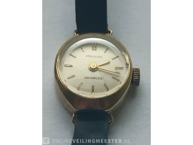 Vintage dameshorloge prisma 14kt gouden mechanisch - afbeelding 1 van  4