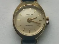 Vintage dameshorloge prisma 14kt gouden mechanisch - afbeelding 2 van  4
