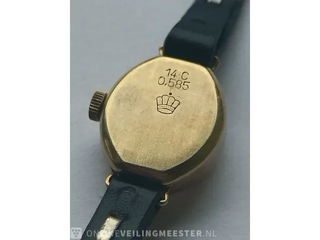 Vintage dameshorloge prisma 14kt gouden mechanisch - afbeelding 4 van  4