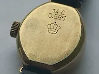 Vintage dameshorloge prisma 14kt gouden mechanisch - afbeelding 4 van  4